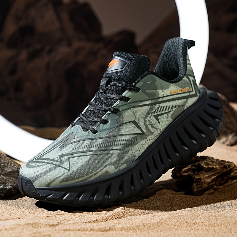 Allseason Versatility] Men's Camouflage Athletic Sneakers - Breathable, Non-Slip, Shock-Absorbing Running Shoes with Thick Sole for Indoor & Outdoor Activities, Fashion Retro Casual Style, Outdoor Sneakers | Retro Casual Sneakers | Breathable Fabric Upper