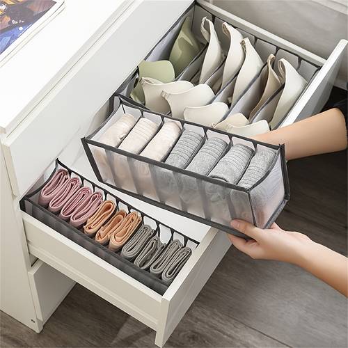 3pcs 5pcs set of mesh underwear and pants storage boxes foldable jeans storage boxes for wardrobe space saving storage boxes
