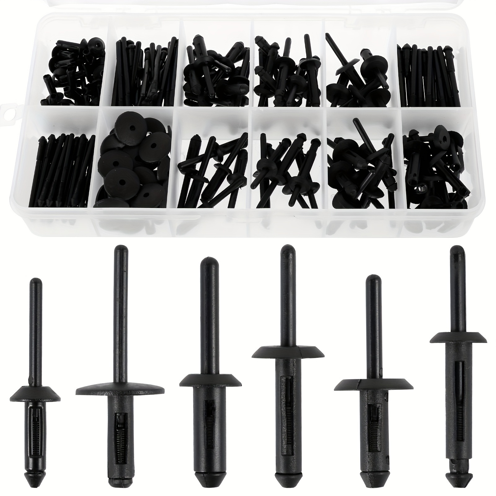 

115pcs Car Rivet Clips Kit - Abs, 6 Sizes For All Vehicles, Auto Interior Fasteners Set