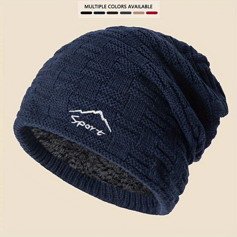 

Embroidered Knit Beanie With Fleece - Warm, Windproof & Stylish For Men And Women | Perfect Gift For Cold Weather, Brimless, Soft, Autumn-winter