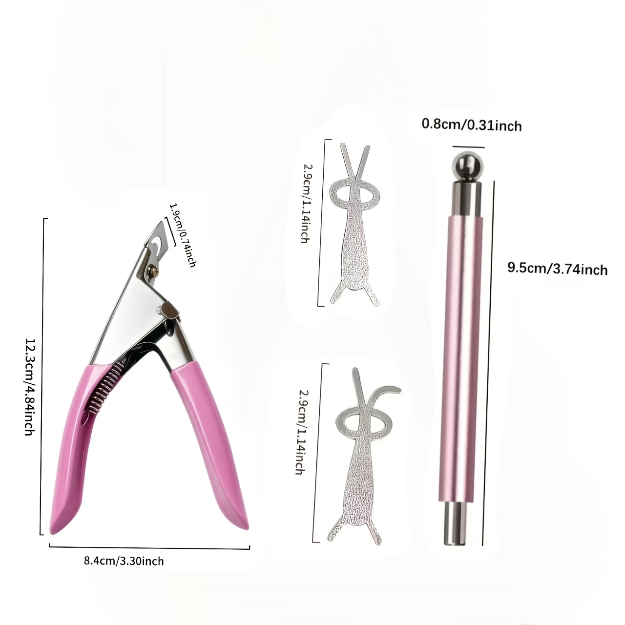 Cat Eye Nail Set for 3D Cat Eye Effects, False Nail Clippers
