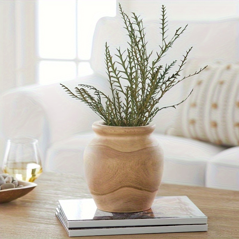 

7inch Natural Solid Wood Vase - Ideal For Yse As A Standalone Decorative Item Or As Part Of A Larger Display