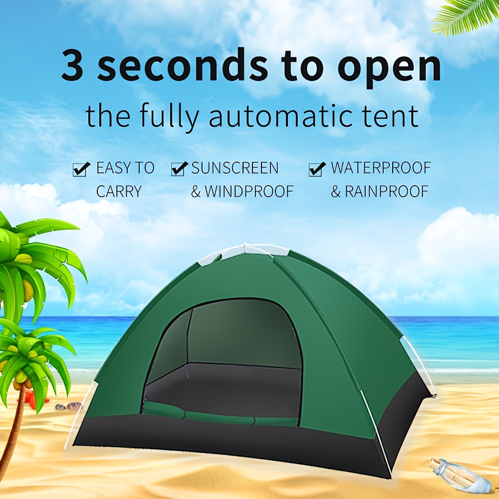 

Outdoor Single Tent, Portable Camping And Hiking Free Installation Tent, Windproof Warm Breathable And Moisture-proof Travel Tent, Outdoor Camping Beach Rainproof Automatic Tent