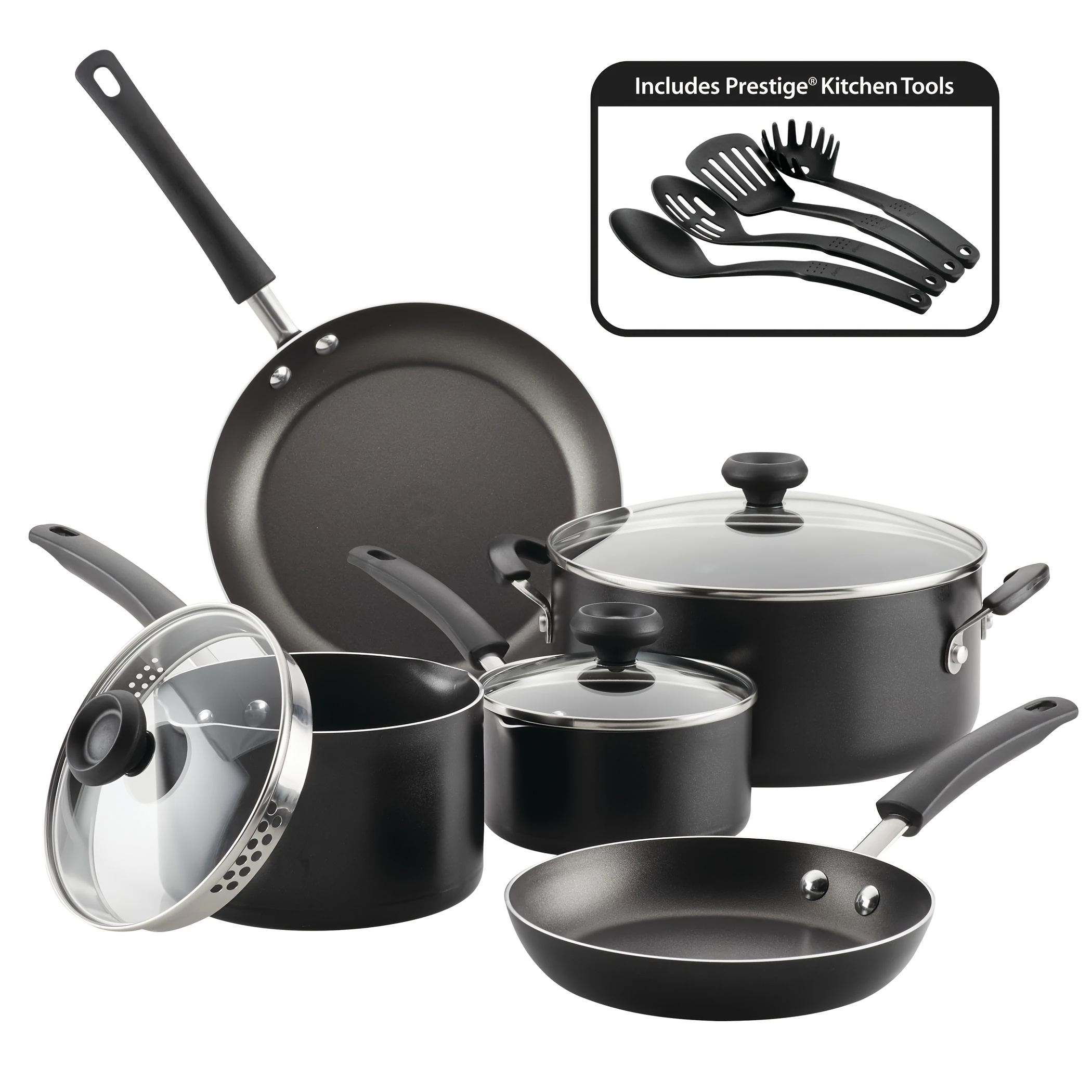 

12pcs Diamondmax Nonstick Steel Cookware Set , -free, & Free, Includes Saucepan -in Colander &