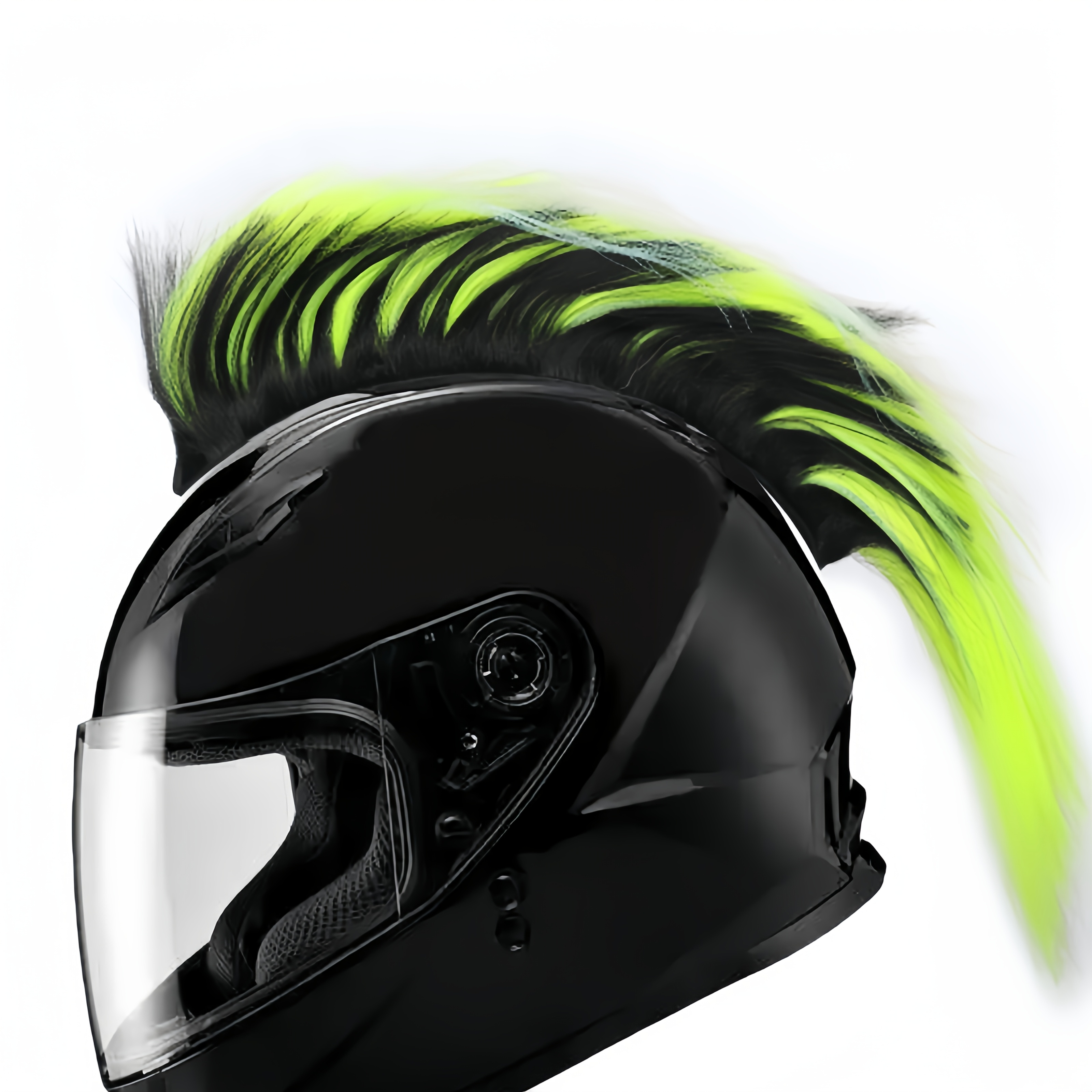 TEMU ウィッグアクセサリー ビビッドグリーンヘルメットウィッグ - クール＆、高温耐性合成繊維、ストレートヘア、日常使い＆アクセサリーに最適、ヘルメットアクセサリー｜ヘルメットウィッグ（ヘルメットは含まれません）