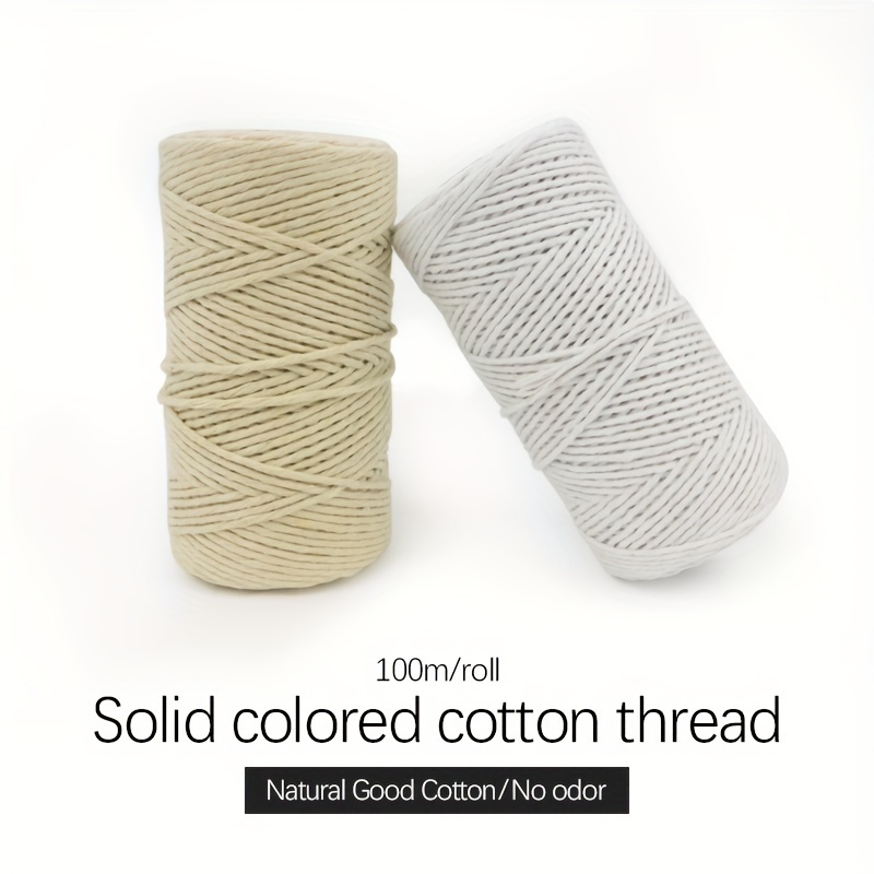 

1.5mm X 3937inch Natural Beige Cotton Cord Twisted Rope For Diy Crafts, Home Decor, And Holiday Decorations - 100m Roll Of Solid Colored Cotton Thread With No Odor, Power-free Use