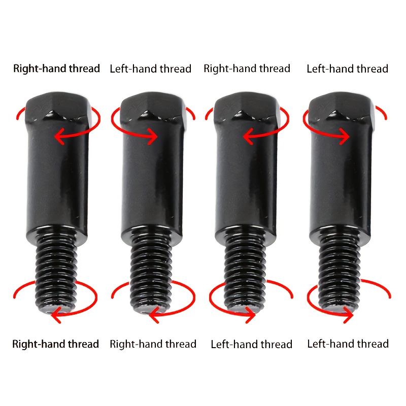Image of 4pcs M8 Thread Adapter Kit" For Motorcycle/ Bike Mirror Extension (cw+cw, Cw+ccw, Ccw+cw, Ccw+ccw) - Universal Left/ Thread Adapter With Anti-shake & Height Adjustment