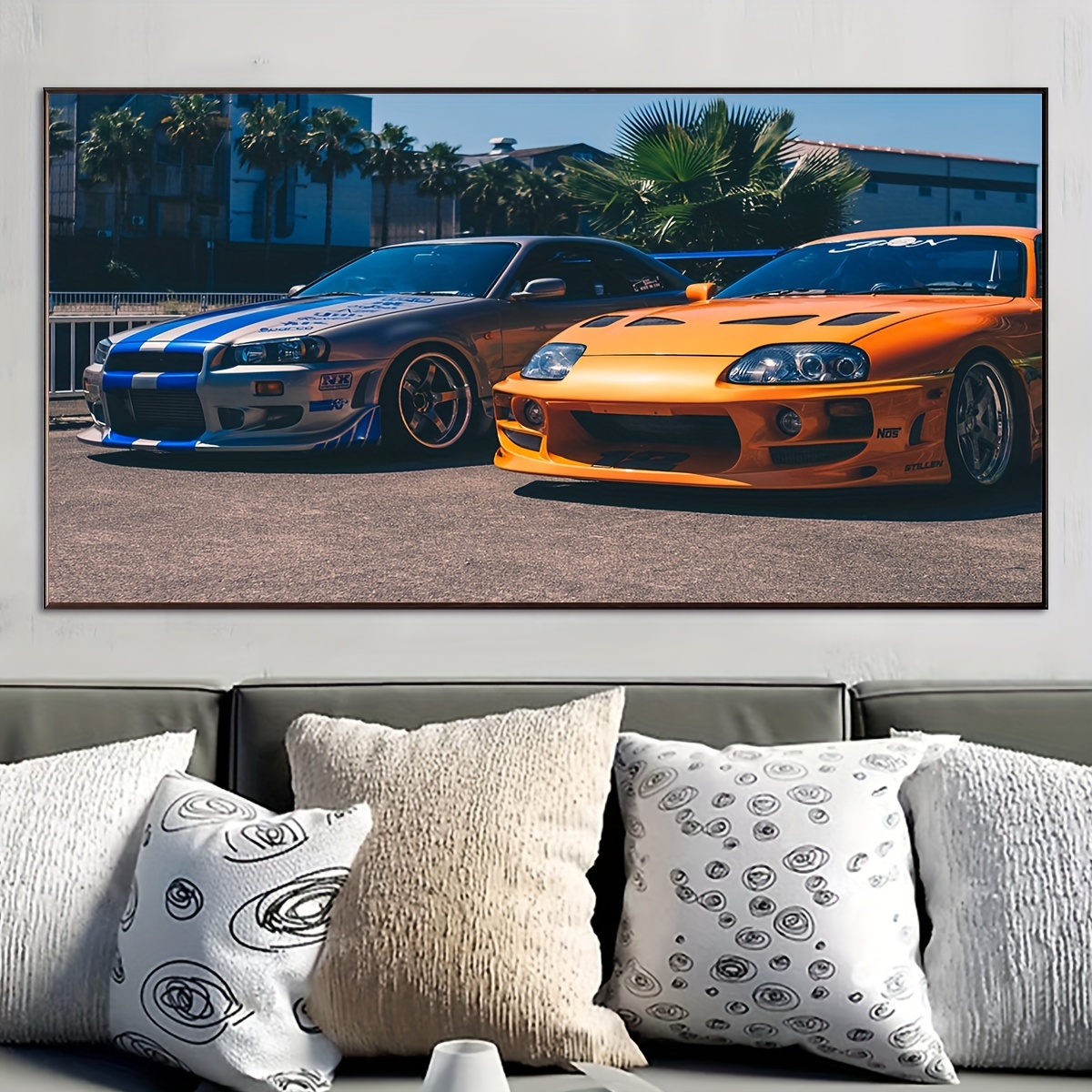 

1pc Unframed Canvas Poster, Vehicle Sports Car Painting, Canvas Wall Art, Artwork Wall Painting For Gift, Bedroom, Office, Living Room, Cafe, Bar, Wall Decor, Home And Dormitory Decoration