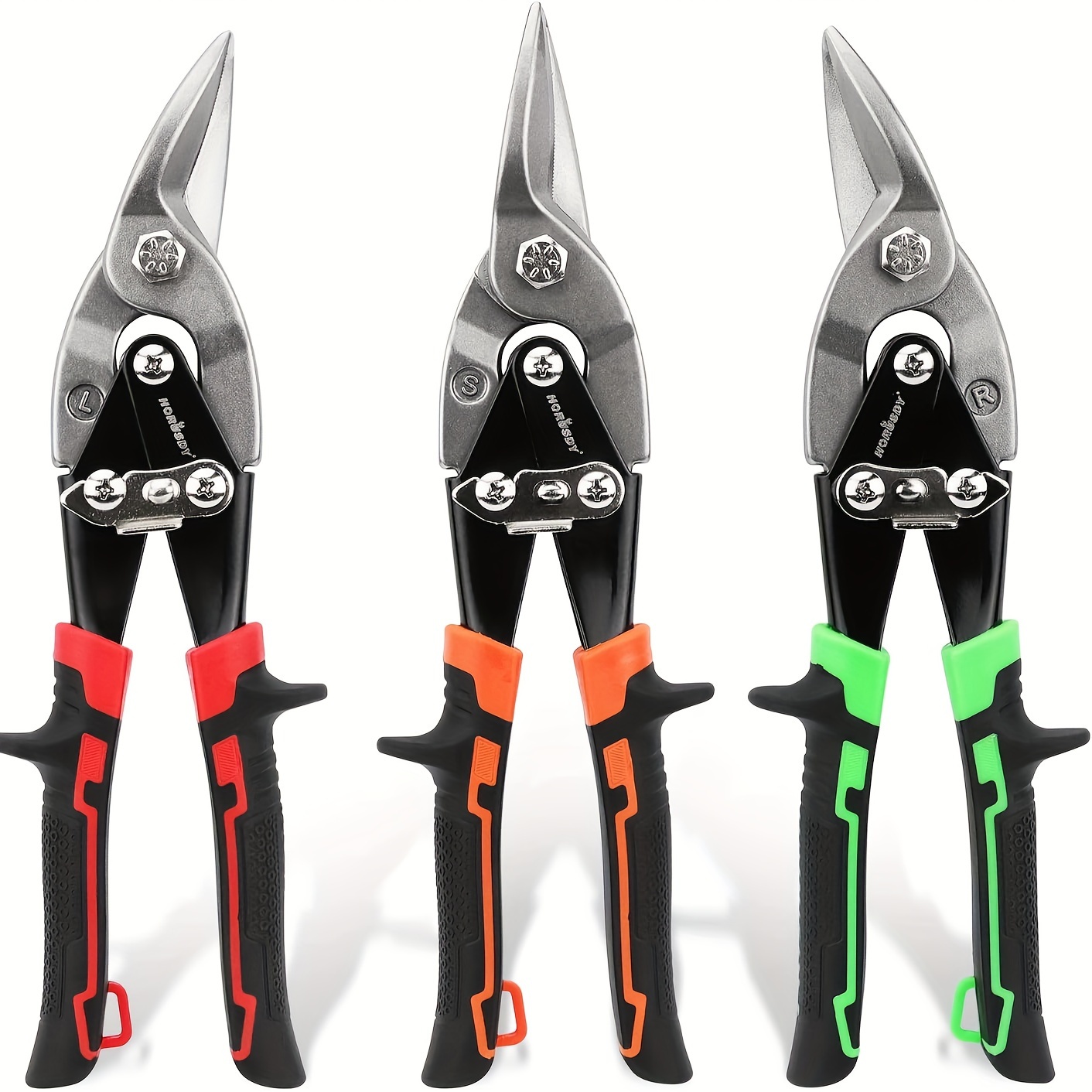 TEMU Horusdy 3 Pack Aviation Tin Set, 10 Inch Metal Straight Cut, Left Cut, Sheet Metal, Steel