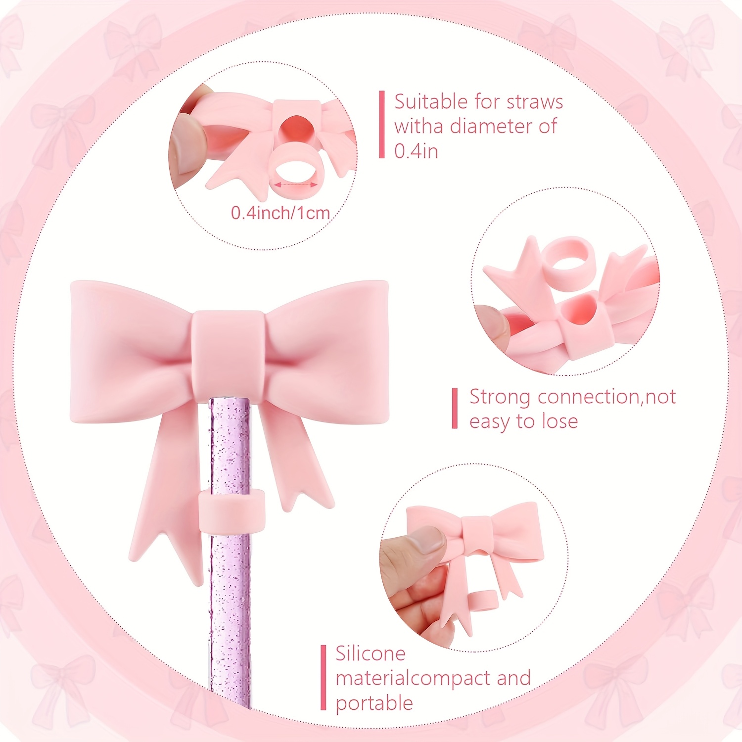 4 piezas de accesorios para   de san valentín para tazas de 40oz/30oz -   de  , fundas de botella de agua de silicona protectoras, cubierta de   con  , cadena de   de   - ideal regalo para mujeres, día de la  , acción de  , navidad, vajilla   | conjunto de accesorios   | material de silicona  , accesorios para botella de agua detalles 0