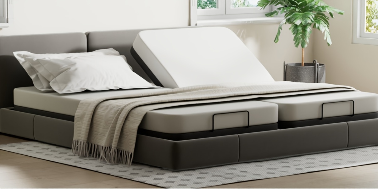 UTTU Electric Bed Frame with Wireless Remote Control - Heavy-Duty Adjustable Bed with Zero Gravity, Head & Foot Lift, Quiet Motor, One-Touch Memory Presets, Global Voltage (110-240V) - Heavy-Duty Steel Frame, One-Button Operation, Modern Electric Bed for Home, Office, Guest Room - Easy Assembly, Space-Saving Design, Compatible with Single/Double Mattresses, Double Size Bed Frame, Bed Frame with Drawers, Storage Bed, King Bed with Storage, Bed