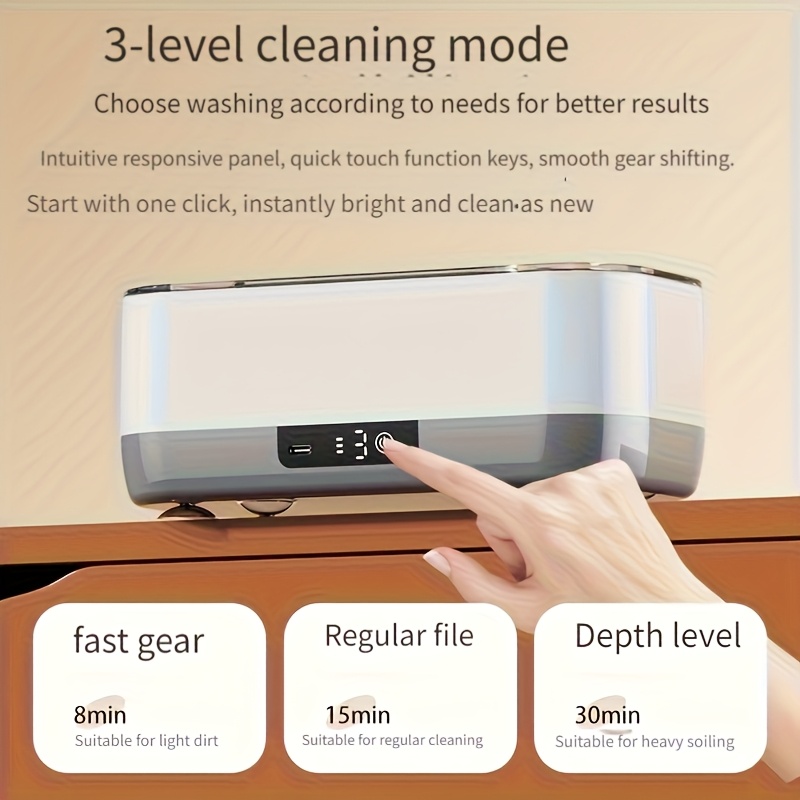 feiyba 1pc chemical free   technology cleaner machine high frequency vibration for watches jewelry glasses makeup brushes dentures usb rechargeable with   durable     Product details 4