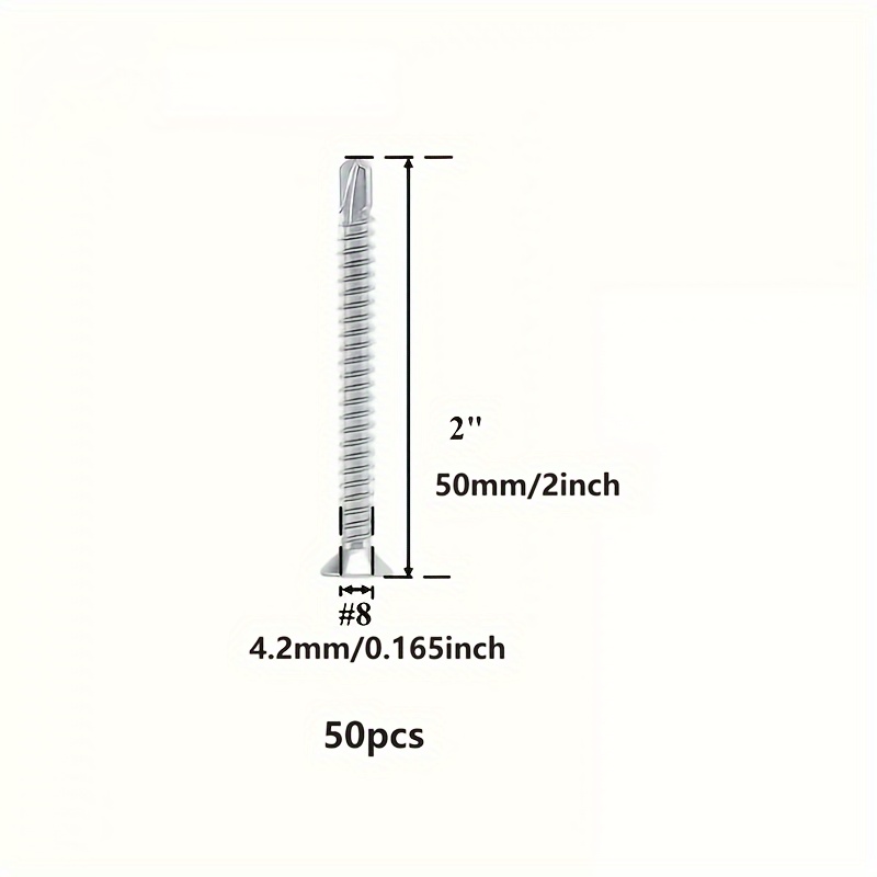 50 M4.2 Self-tapping Screws M4.2*16/19/25/32/38/50mm Phillips Countersunk Buried Self-drilling Dovetail Screws Hardware Set