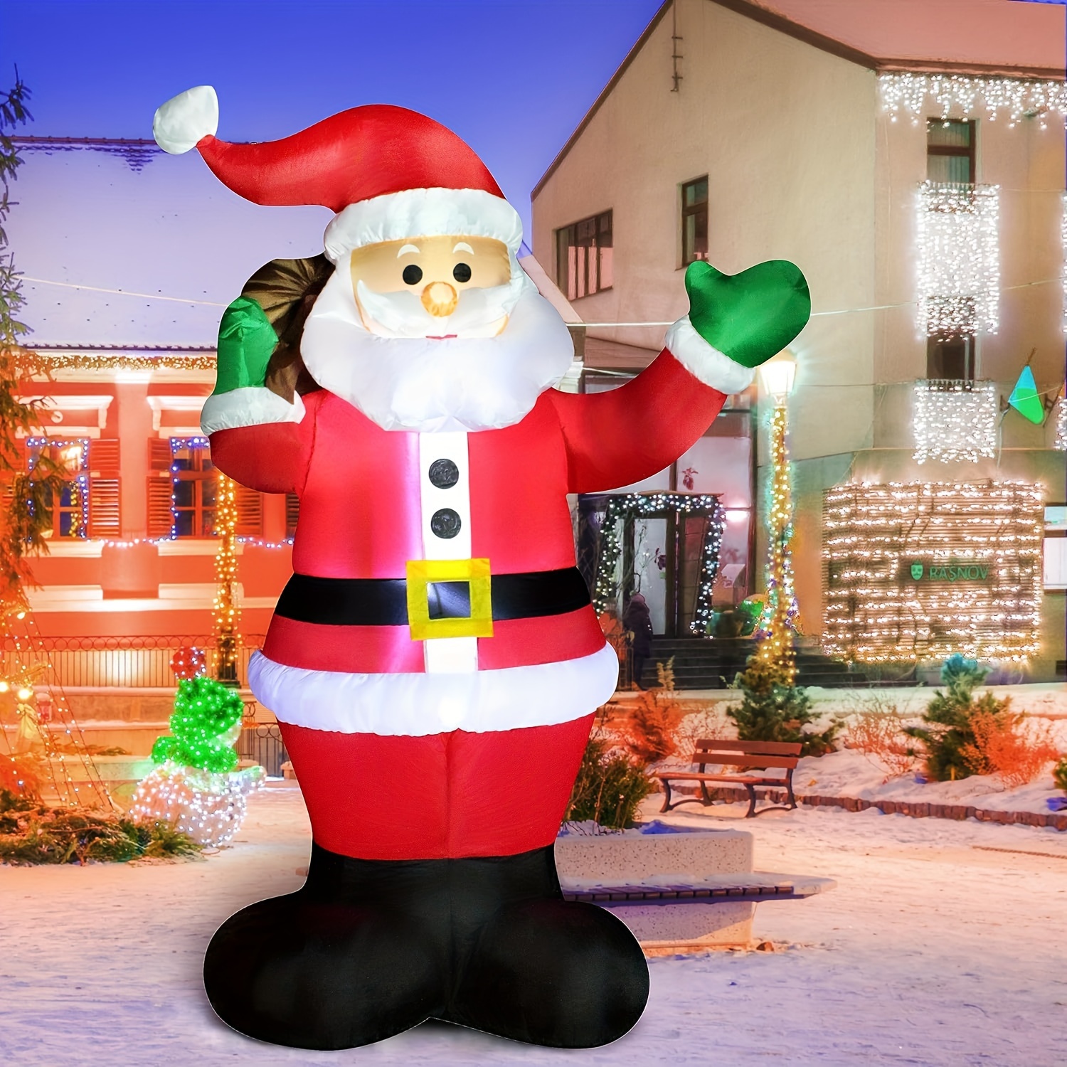 

6ft Christmas Inflatable Santa Outdoor Decorations Santa Claus With Bag Blow Up Yard Christmas Decor Built-in Led Lights For Christmas Holiday Garden/yard Decorations Christmas, Gift