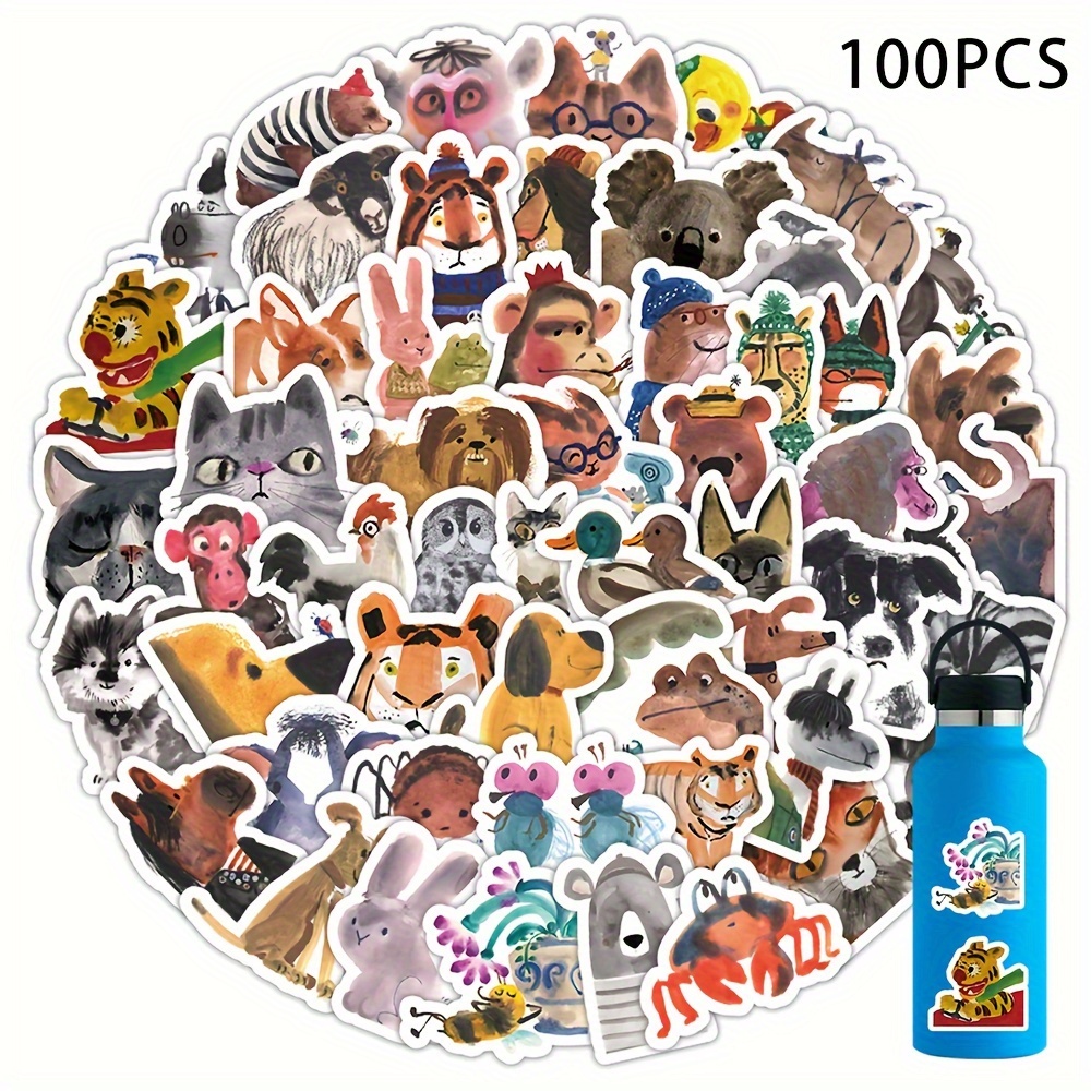 100 Stück Niedliche Tier-aufkleber, Kindergarten-studenten-kinder