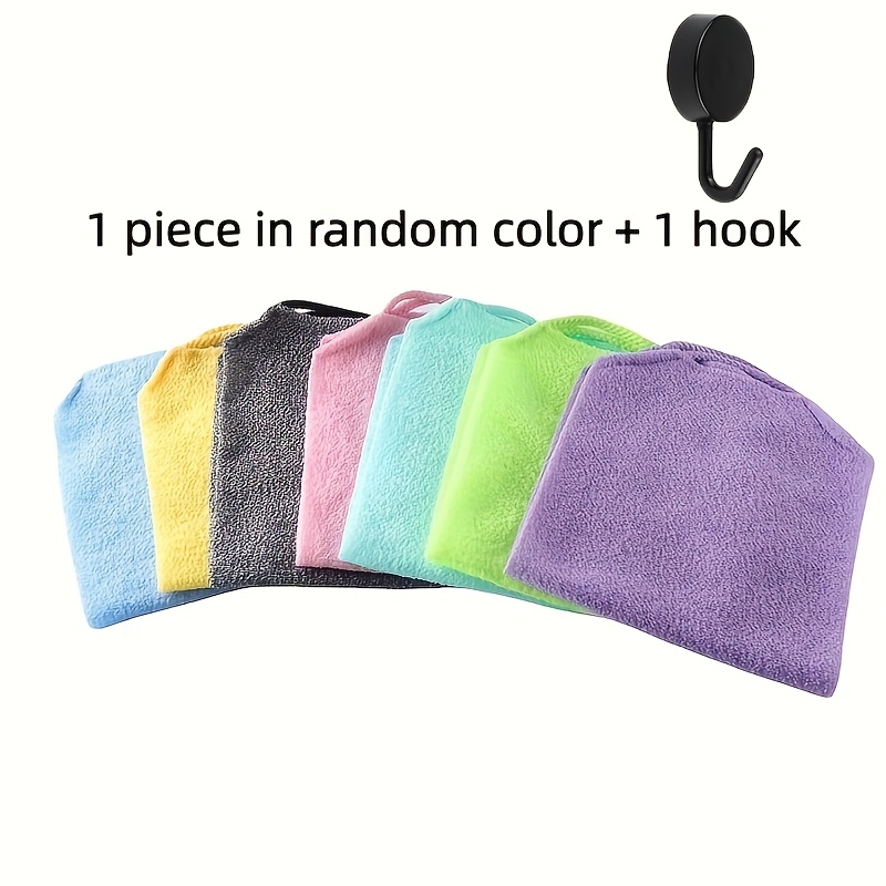 1pc Scrubbing Towel And 1pc Hook, Long Towel With Random Colors For , Towel And Hook, With Handle For Back Exfoliating Brush, Extendable Drawstring Shower Long Scrubbing Brush With Random Colors