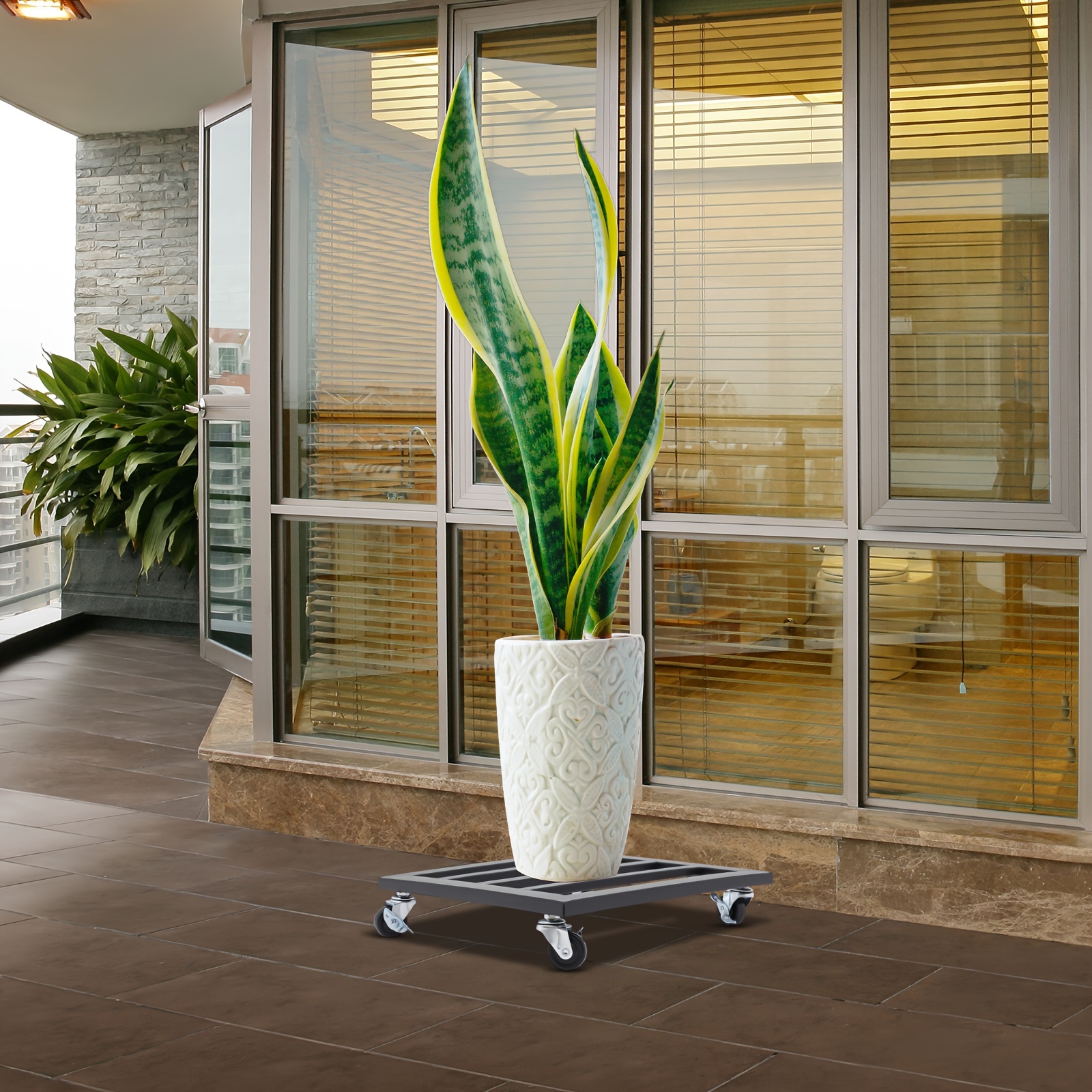 14 heavy duty metal plant stand wheels square iron plant - Temu
