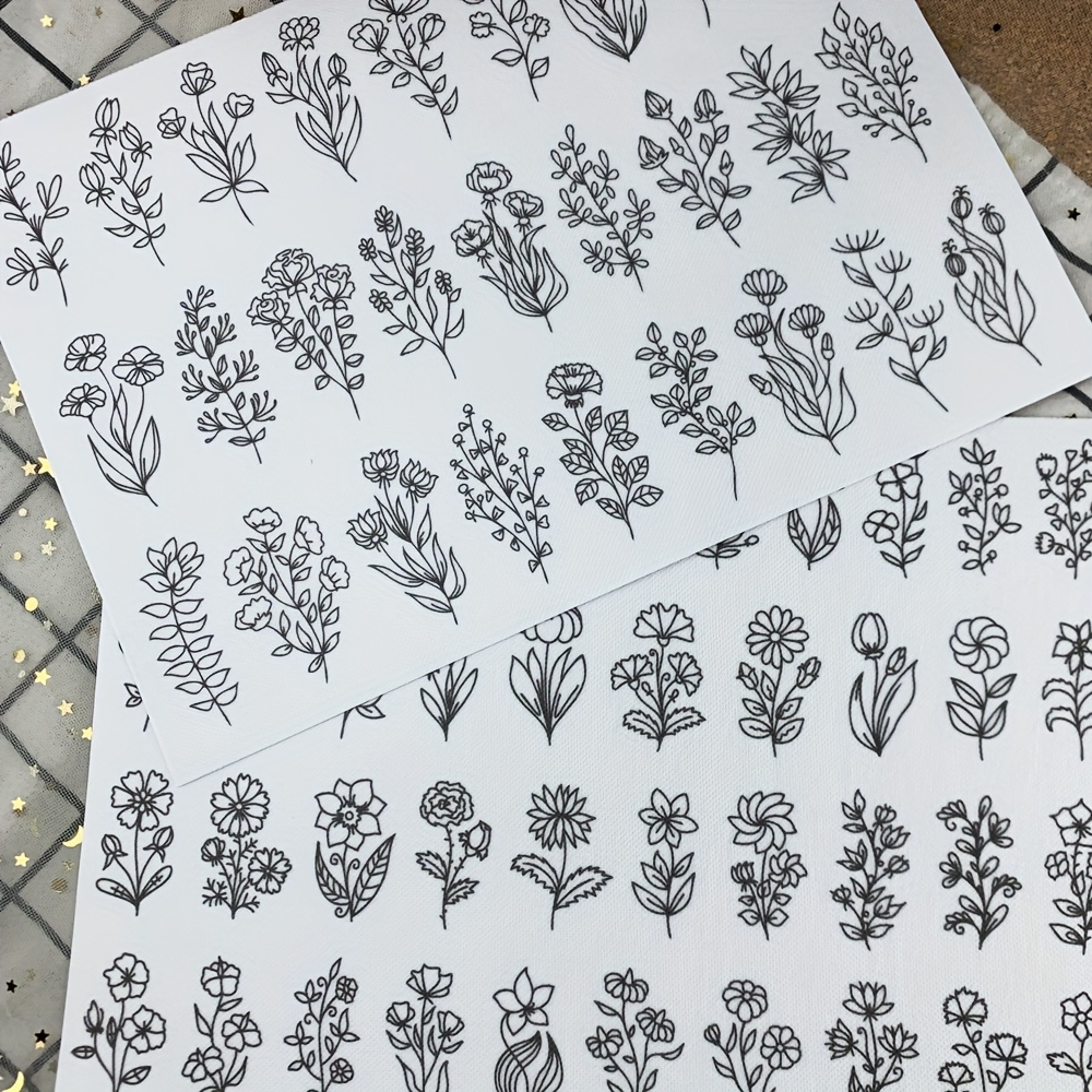 68pcs Diy Embroidery Self-adhesive Water Soluble Non-woven Embroidery Embroidery Beginner Assistant