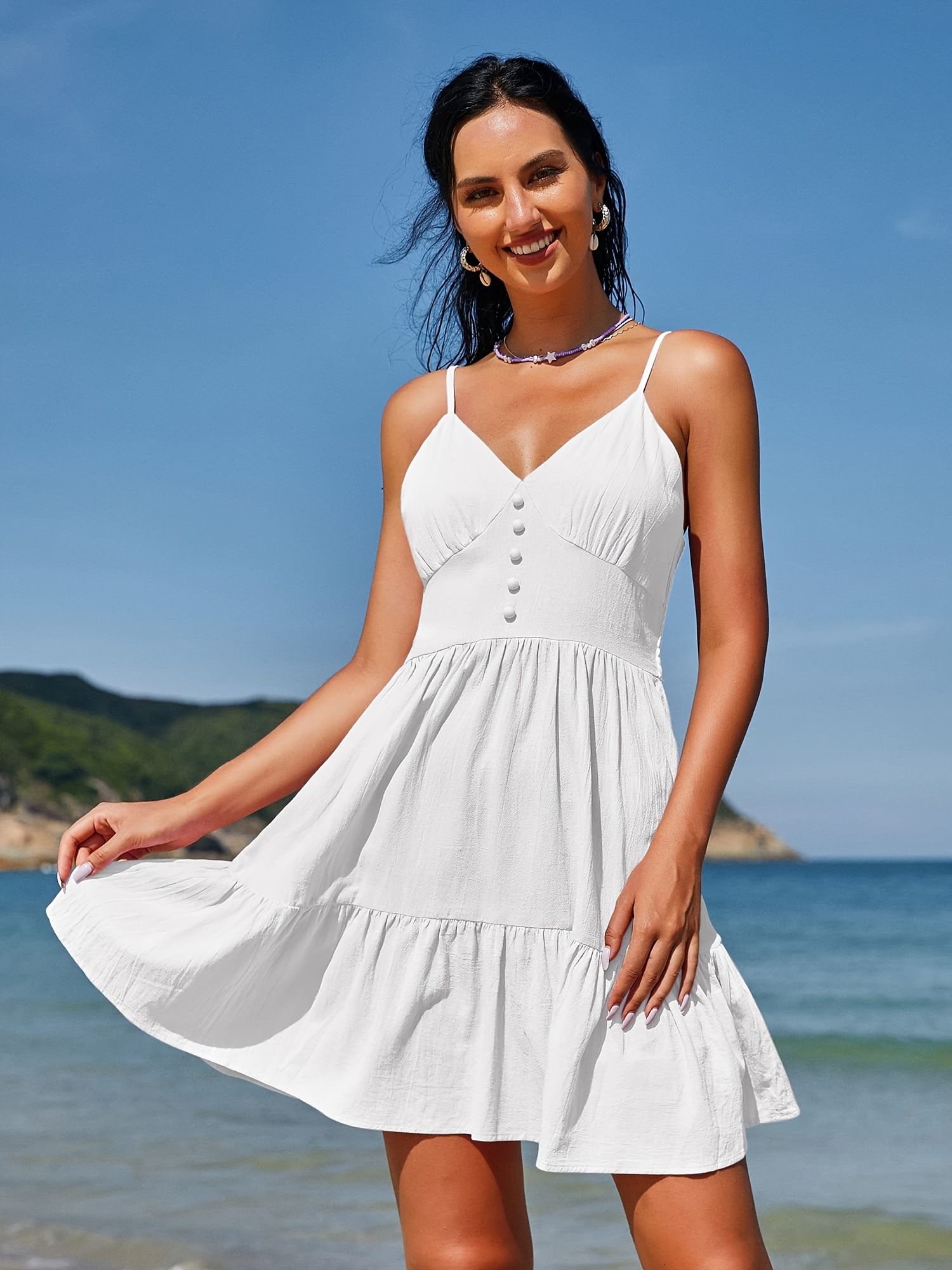 zaful beach dress Zaful- Embroidered Sheer Mesh Kaftan Dress main image 1