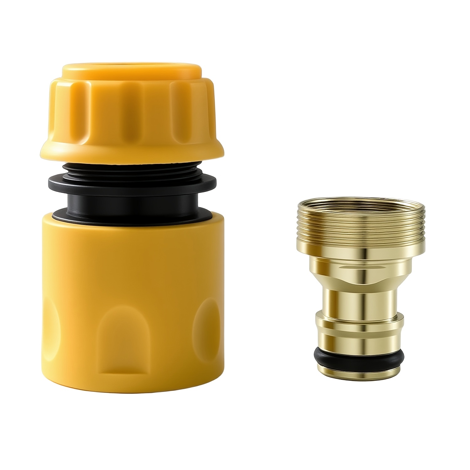 Image of 2pcs Yellow Faucet To Garden Hose Quick Connect Adapters, Standard Internal Thread, Universal Sink Hose , Durable And Leak-proof Water Connectors For Home Gardening And Daily Use