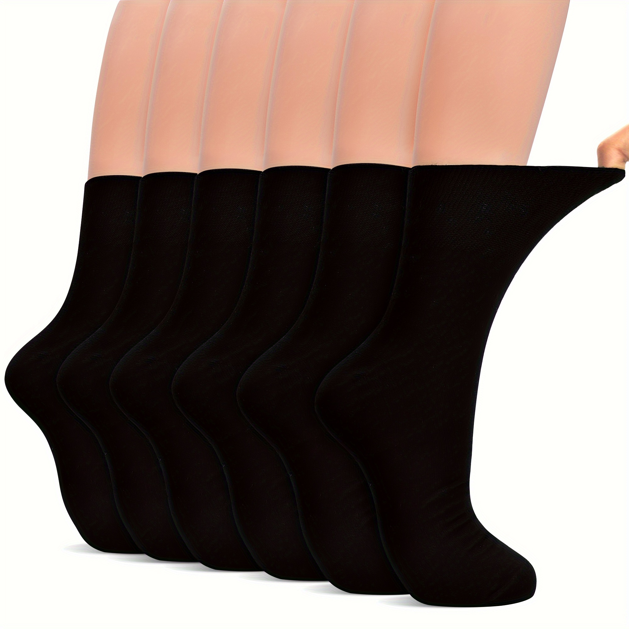 

6 Pairs Of Diabetic Socks, Loose And Elastic For Diabetic Patients And Pregnant Women, Moisture Absorption And Perspiration, Can Prevent Foot Swelling And Pain