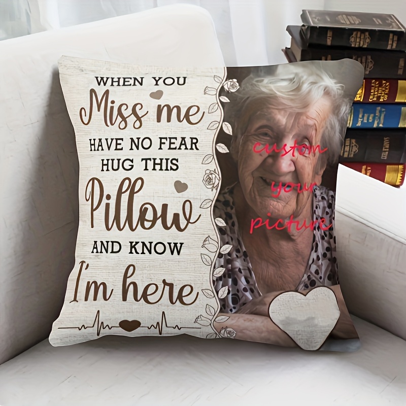TEMU 1 Personalized Photo Memorial Pillow - Pillow Love, Can Add Personal Photos, Hand Wash Only, Suitable For Mourning And Condolences (filling Not