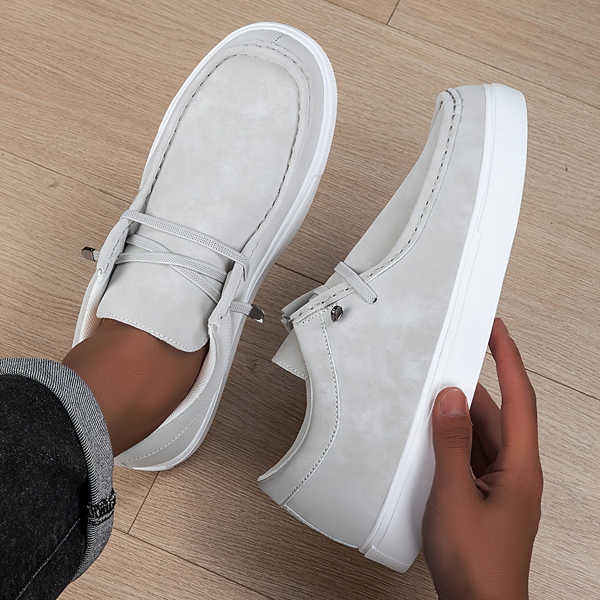 TEMU Mocasines para hombre, zapatos para hombre, de media caña, punta redonda, color liso, para todas , zapatos casuales