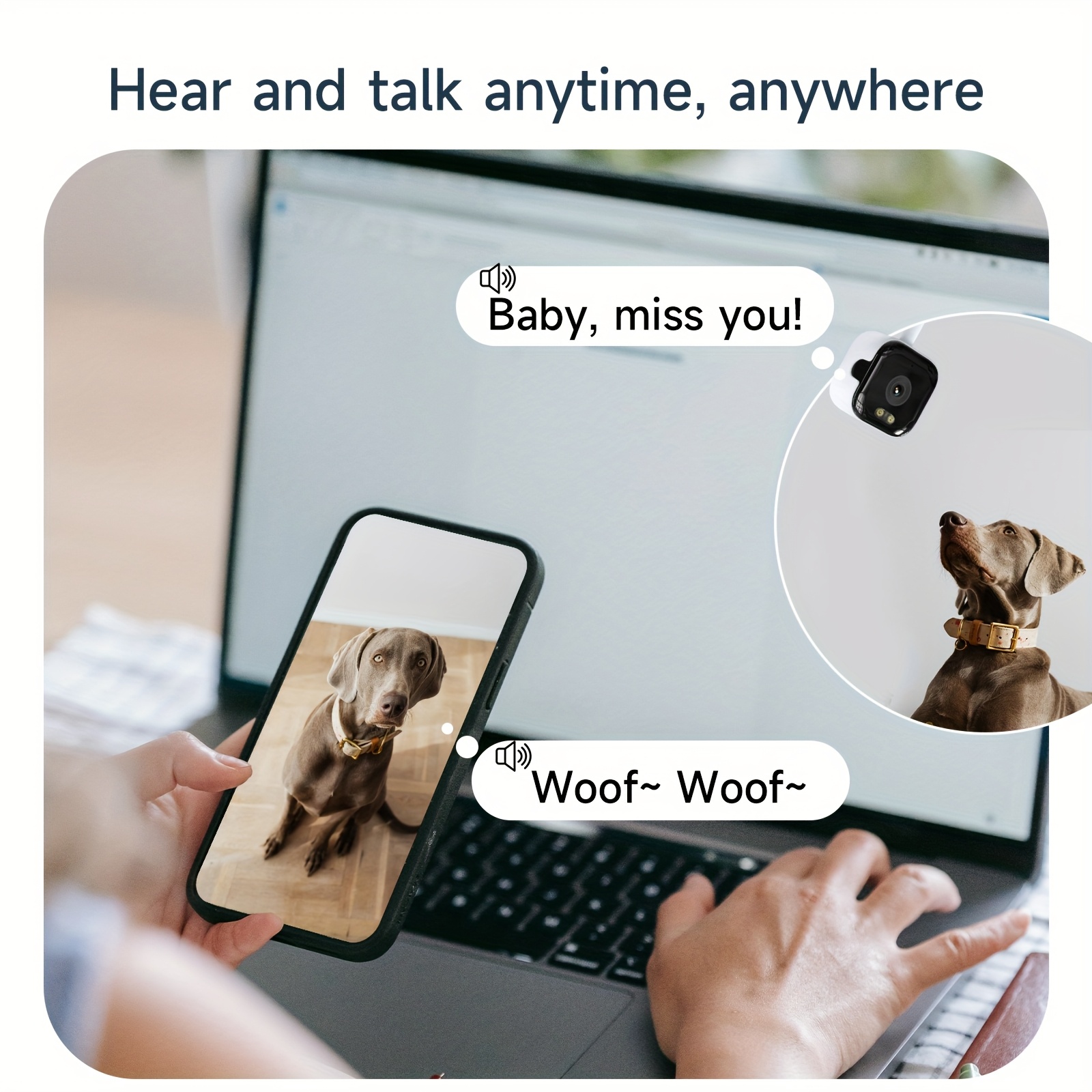 HEIYOUCAM 3MP Full HD Surveillance Camera, 2.4G/5GHZ Dual Band Wireless Camera, Full-Color Night Vision, Two-Way Voice Call, Motion Detection, Built-in AP Hotspot, Can Be Viewed Without Internet, Take Care of Children, Elderly And Pets Safety