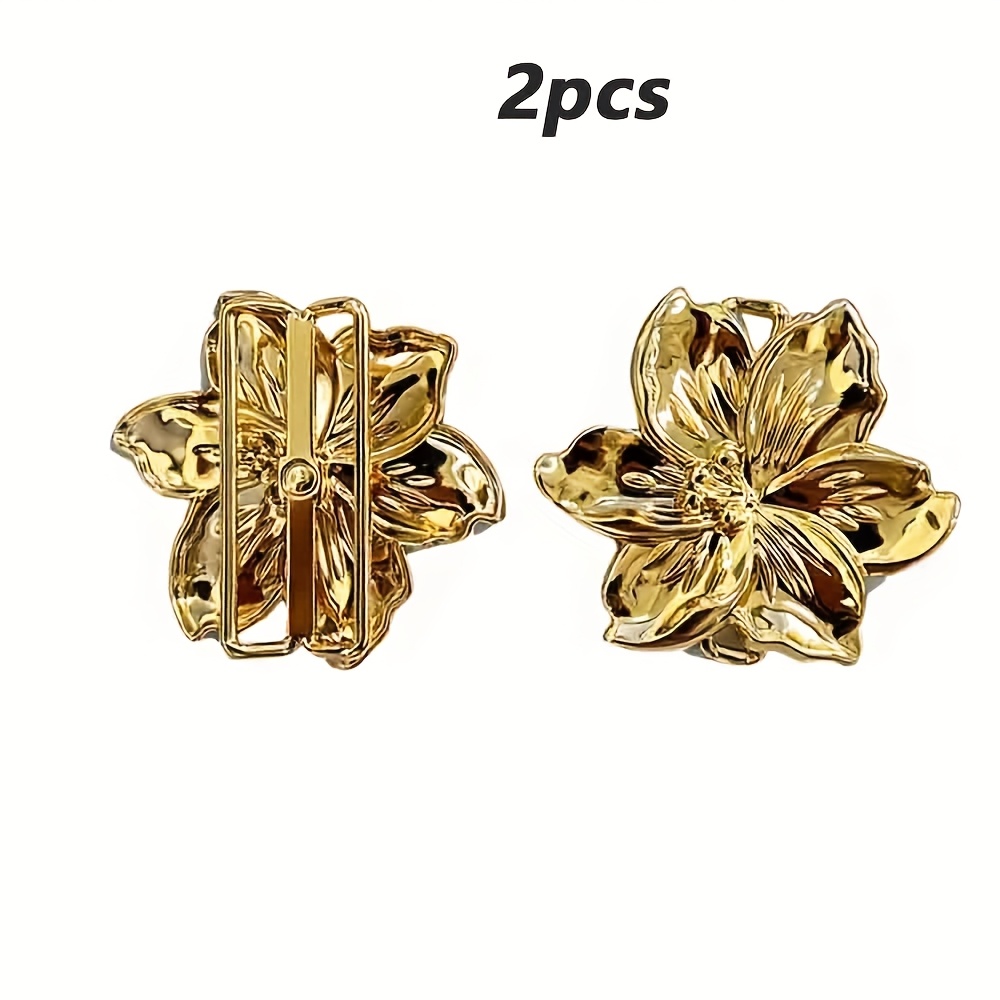 E-shop [Set mit 2] Neue europäische und amerikanische Stil Metall Deko-Schnallen, unregelmäßige Blumen Doppelstangen-Schnallen, Ergänzungen zum