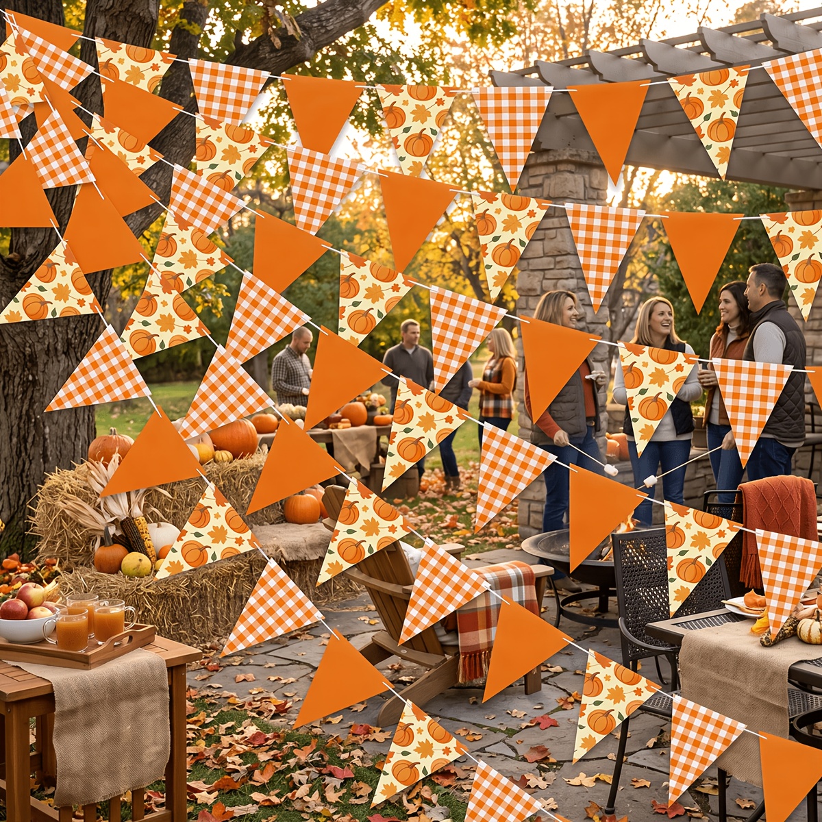 TEMU 12pcs/24pcs/48pcs de de Calabaza de Otoño - Guirnalda de Decoración para de Acción de Gracias y Halloween de Otoño con Diseño de Hoja de a