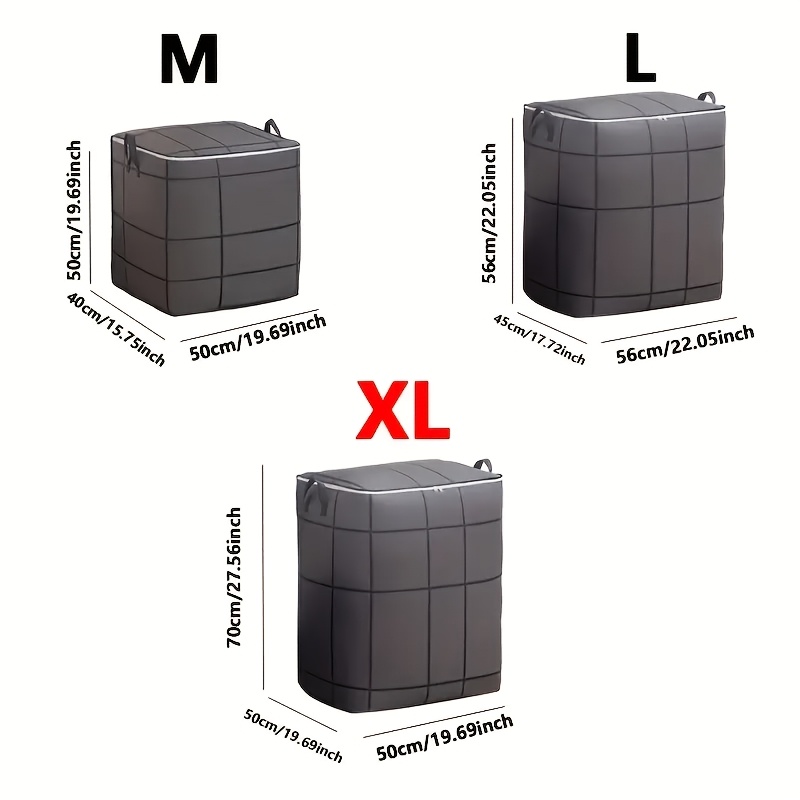 TEMU Extra Large Capacity Black Foldable Wardrobe Storage Box, Stackable Large Capacity Storage Bin, Space- Quilt Storage Box, Thickened Moving