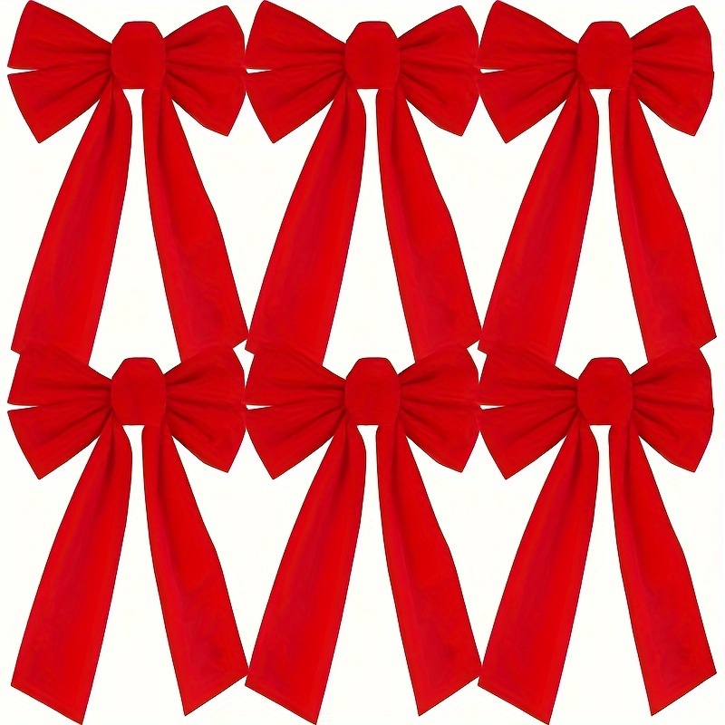 

6pcs Set Christmas Wreath Bows, 10-inch - Holiday Decorations, Gifts & Parties, Indoor/outdoor Use, Best For Christmas