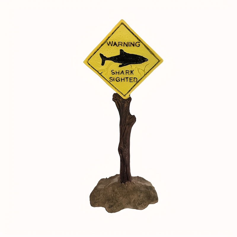 Fish Tank Scenery Decoration Aquarium Cartoon Small Ornament Fish Shrimp Shelter House Simulation Coral Sign Warning Label