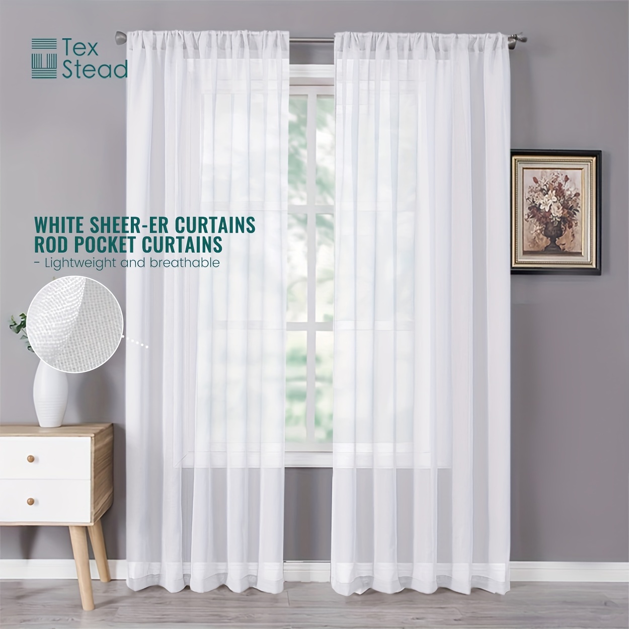 

2pcs/set, Sheer White Kitchen Curtains Cafe Curtain Boho Farmhouse Short Curtains For Bedroom Living Room Basement Window Rv Camper Home Decor