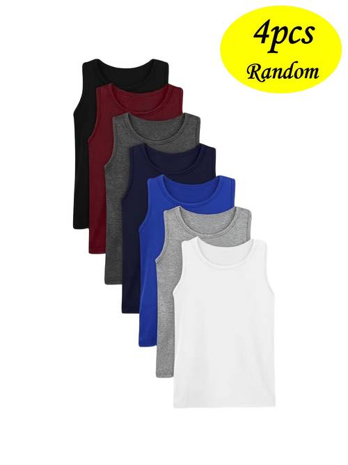conjunto de 6 camisetas de camiseta interior de color para niño, camiseta sin cómoda y transpirable, ropa, 3-6 años, ropa de , ropa , regalos de , descuento