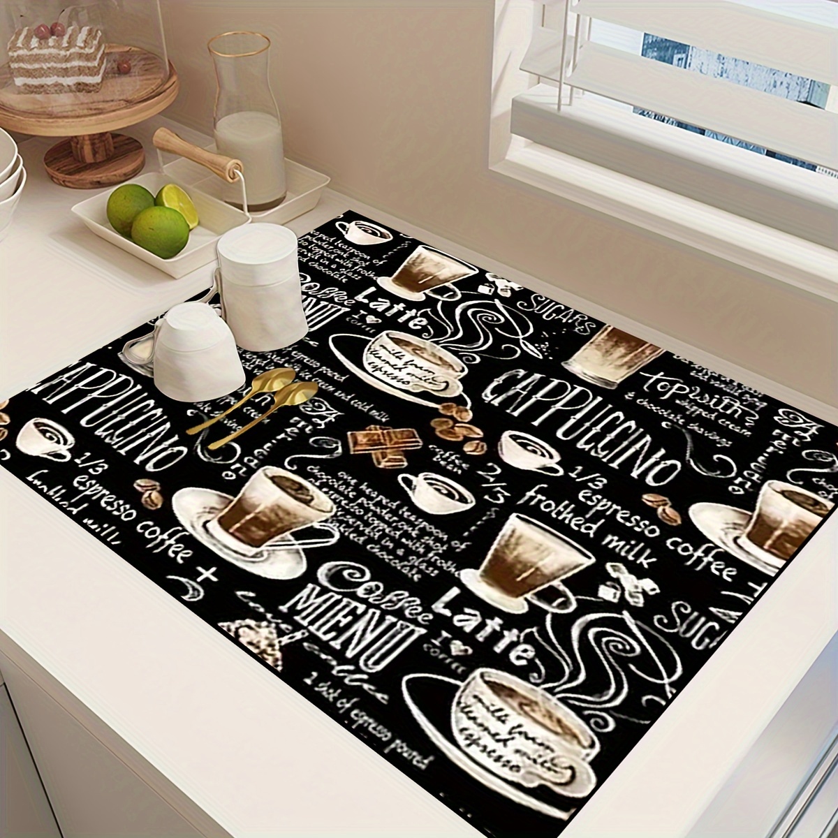 

1pc, Polyester Drying Mat, Multipurpose Dishware Mat, -hiding Polyester Tableware Drying Pad, , For Bar