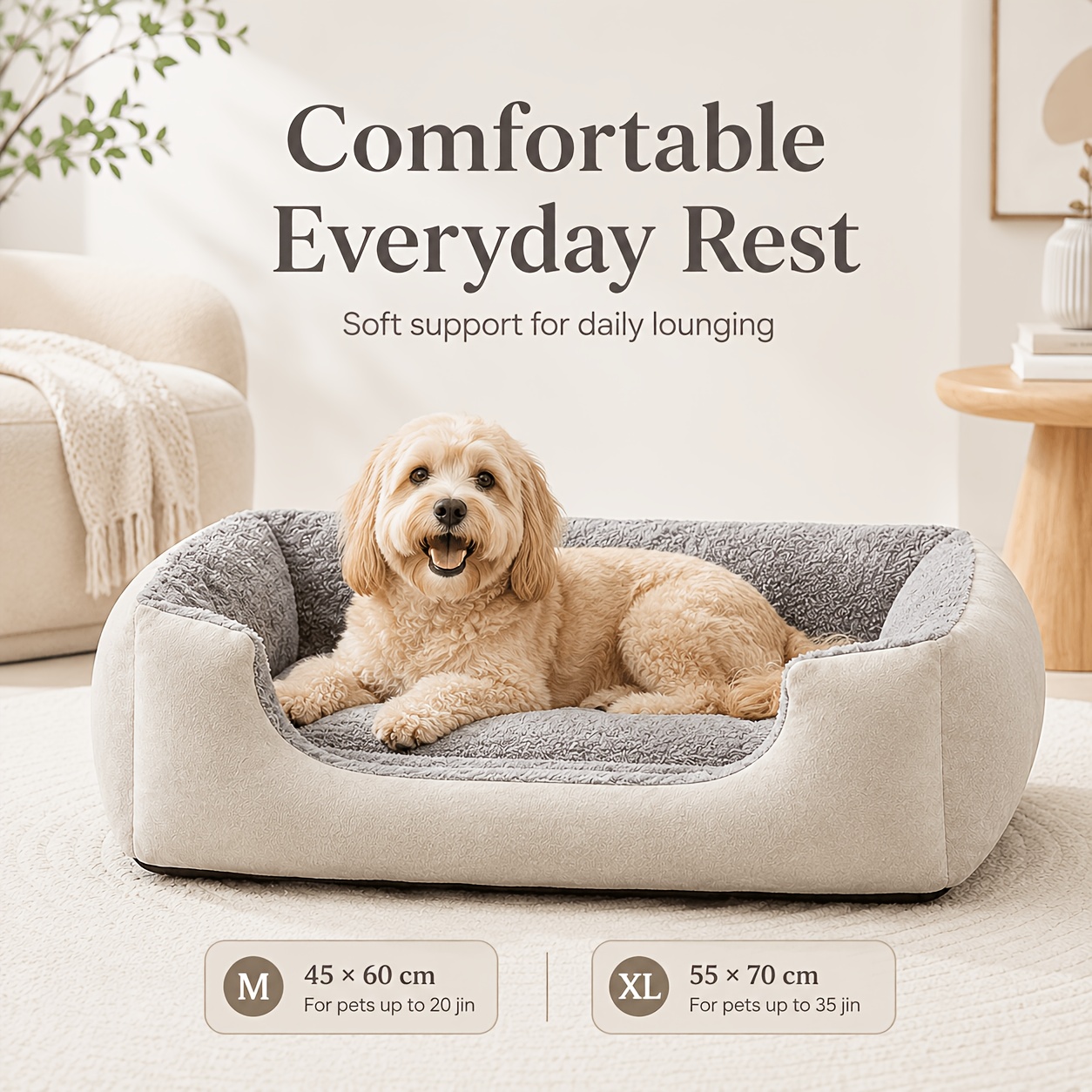 Cozy And Thick Dog Bed with Anti-Static Features, Suitable for Every Season, Designed for Small to Medium Breeds Like Teddy, Offering Moisture Resistance And Breathability for Your Pet'S Comfort at for Home
