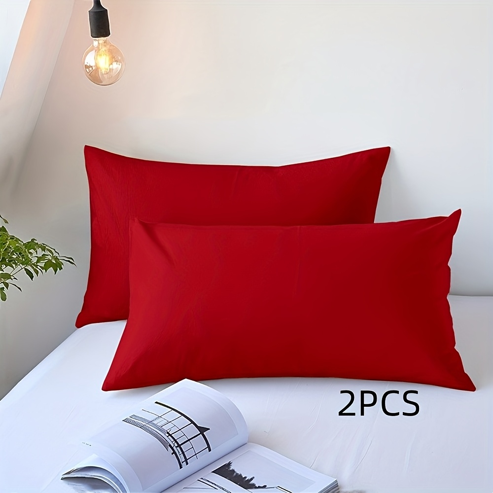 

2pcs Solid Color Pocket Pillowcase, Fleece Pillowcase, Pillow Cover, Pair Dormitory Pillowcase, Suitable For Home Bedroom Decoration, Pillowcase, Holiday Bedding Decoration, Gift