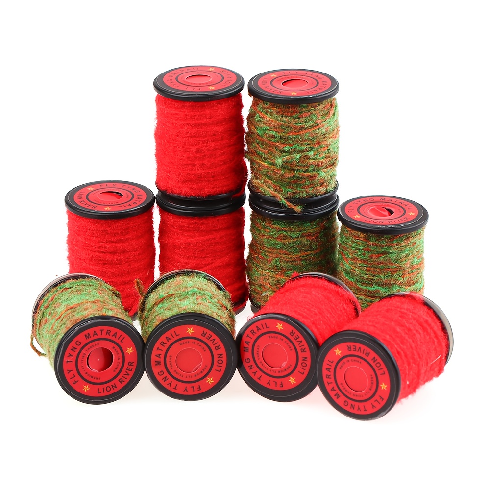 1pc or 2pcs Buggy Nymph Yarn Fly Tying Material Green/Red Color Options,  for Nymph Streamer Flies Trout F