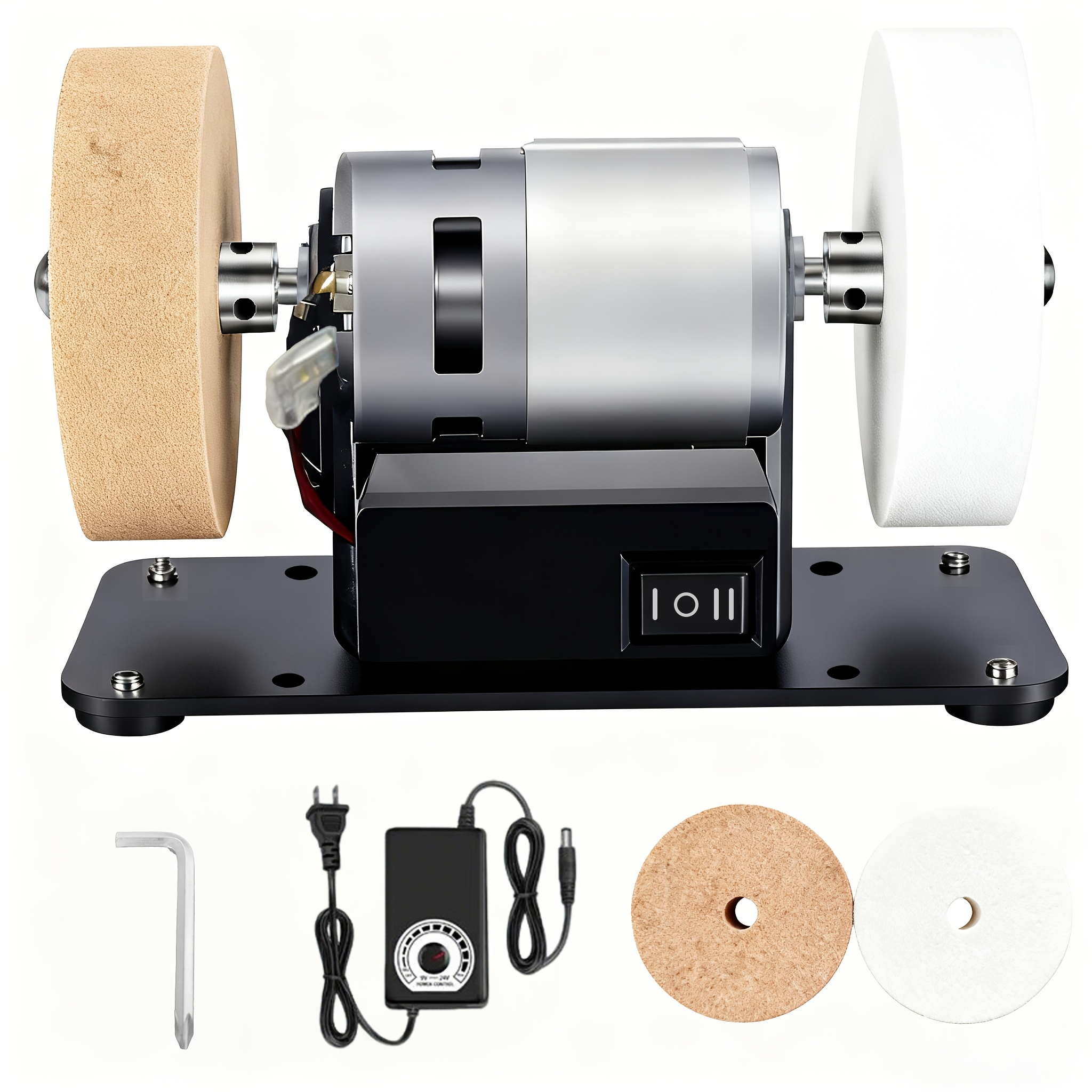迷你电动滚筒式砂光机，无级变速-紧凑型磨刀抛光机，适用于制刀、木工及金属加工、diy手工艺品 商品详情 0