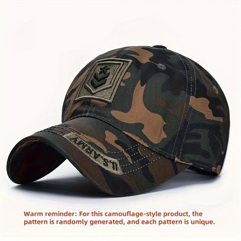 1pc New Hat Men's Sun Hat Outdoor Camouflage Baseball Cap Embroidered Casual Duckbill Cap Spring Summer Cap Cricket Hat Individual Fishing Hat