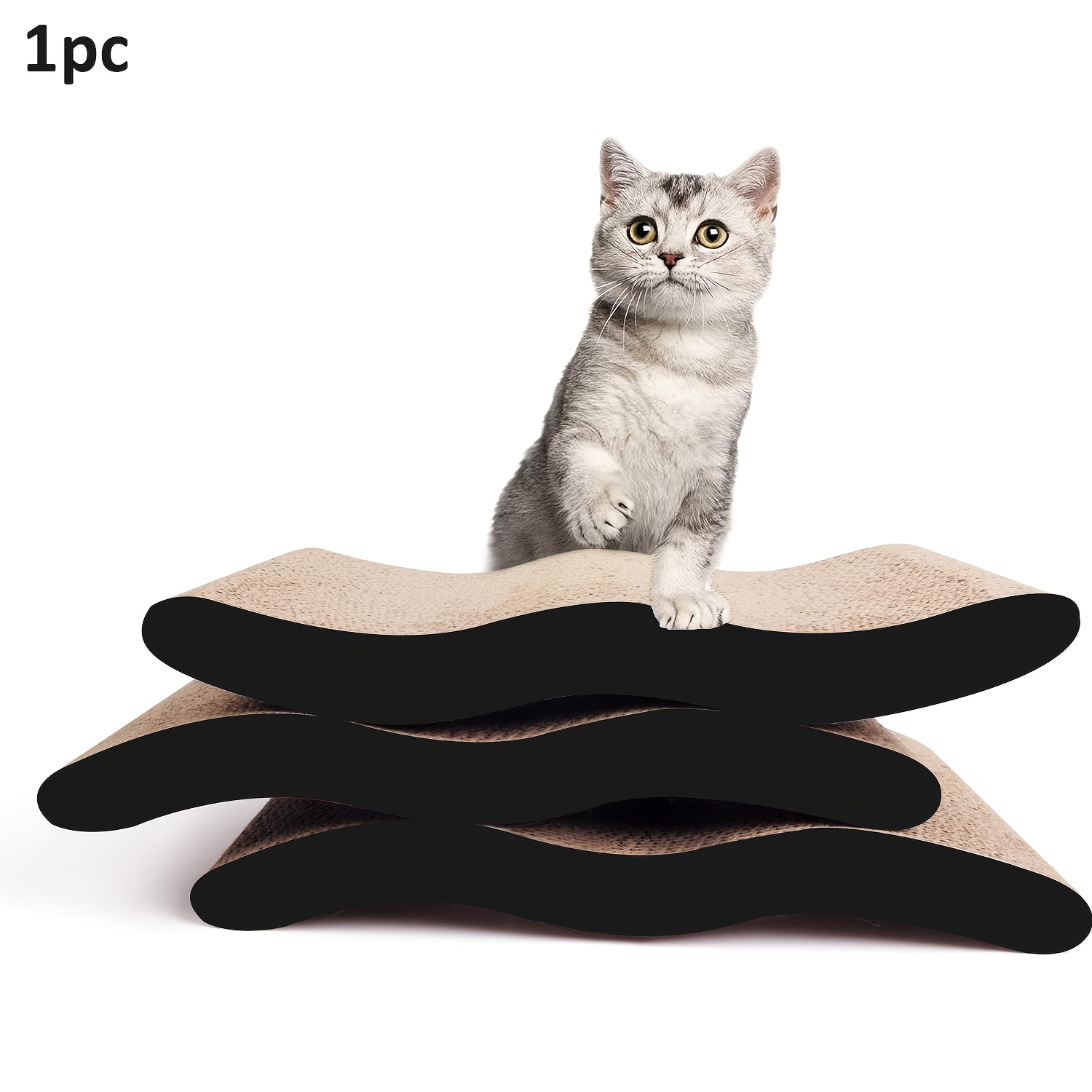 

Corrugated Cardboard Cat Scratcher - Reversible For Indoor Cats & Kittens