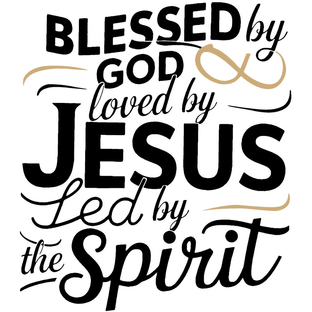Blessed by God, Loved By, Guided by The Holy Spirit Heat Transfer Flower Stickers, Graphic Ironing Stickers for T-Shirts, Masks, Jeans, Backpacks - Literary Theme Decoration