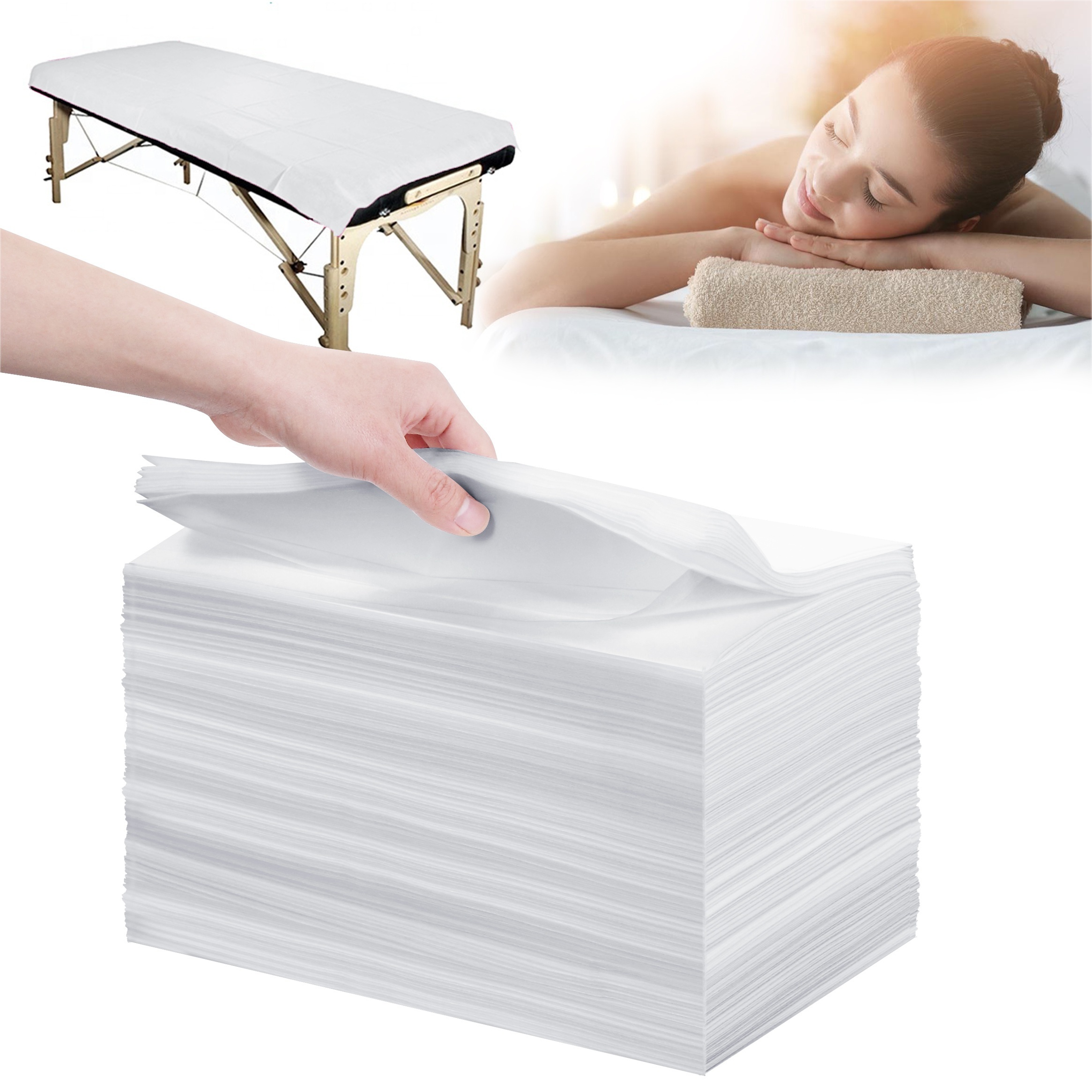 

Disposable Bed Sheets 31" X 71" Massage Table Sheets Non Woven Fabric Spa Bed Cover Breathable For Massage Beauty Tattoos (white)