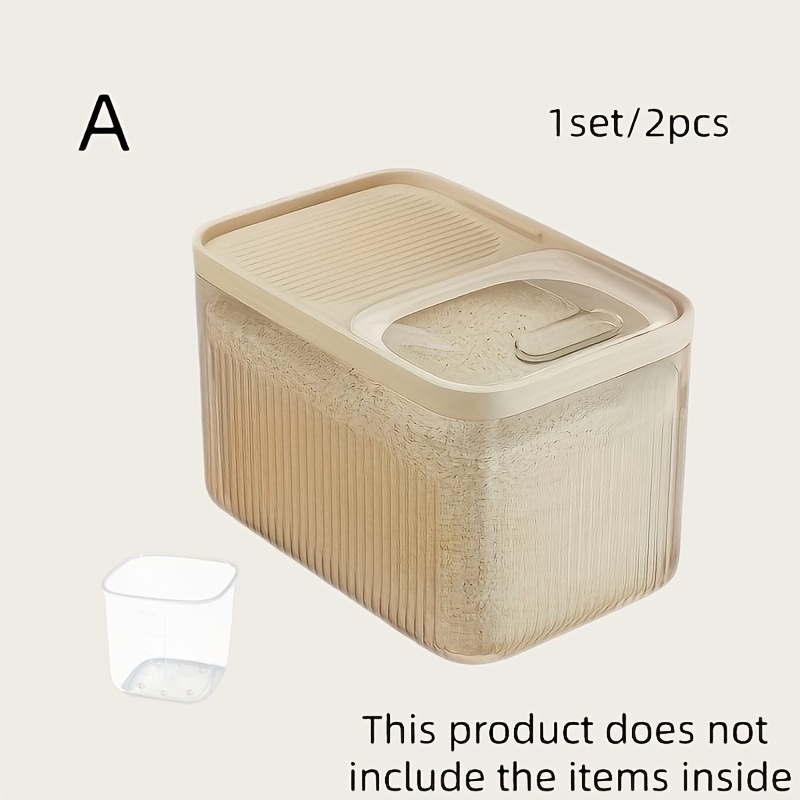 Image of 1 Set/2pcs, Dog Food Storage Container - Dry With Openable Window, Leak Proof Design, Suitable For Dogs, Cats, Small Animals, Including Bin And 1 Measuring Cup