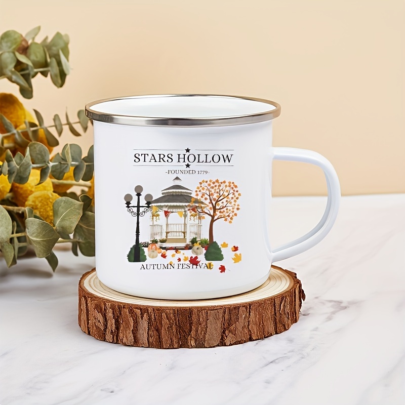 

Stars Hollow Enamel Coffee Mug - Perfect For Christmas, & New Year Gifts | Reusable, Freezer-safe, Sustainable Kitchen & Dining Accessory