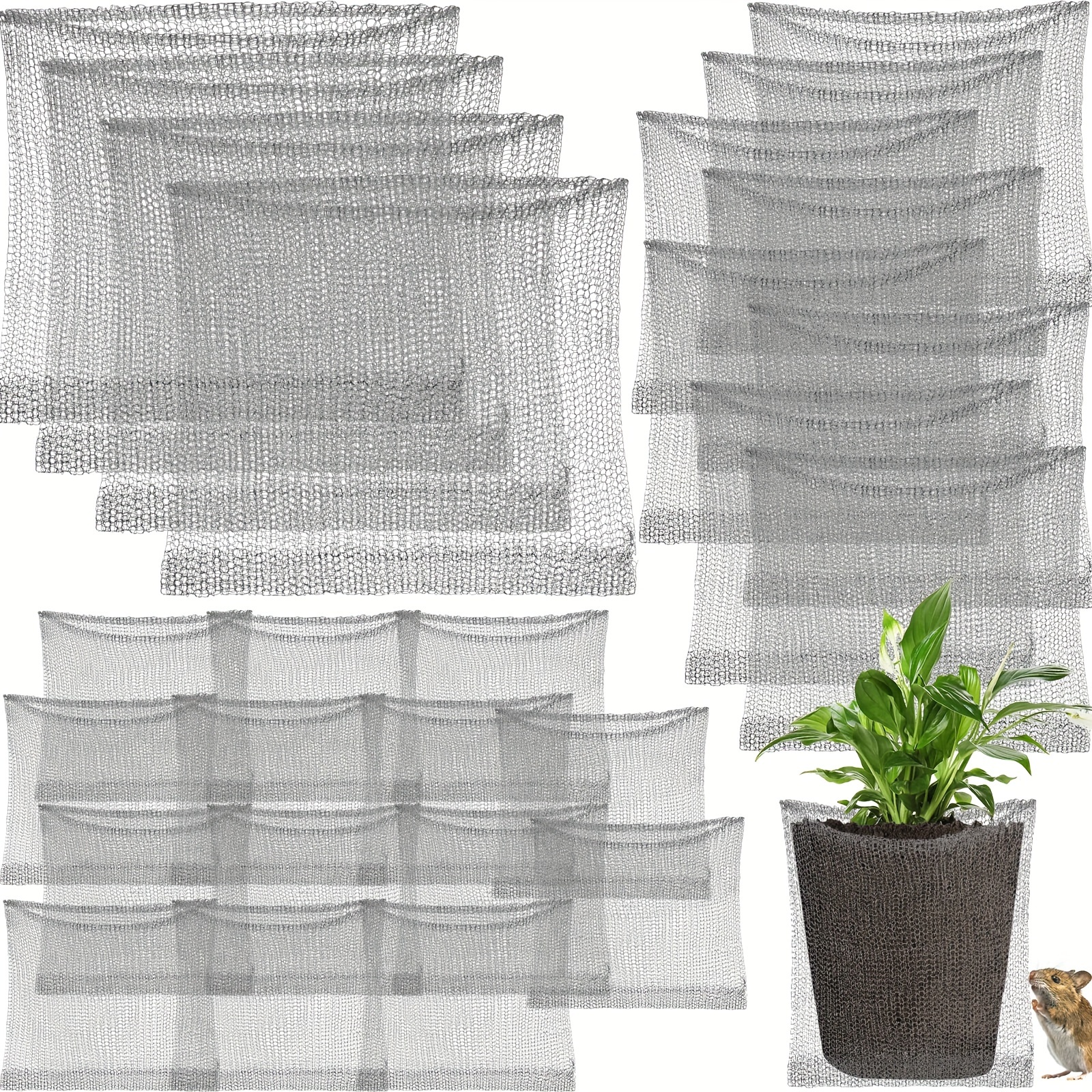 

26 Pcs Plant Root Guard Baskets Gopher And Vole Wire Baskets Stainless Steel Plant Wire Speed Baskets Mesh Animal Cages Plant Baskets For Plant Root Vegetables Protection, 1 Gallon 3 Gallon 5 Gallon