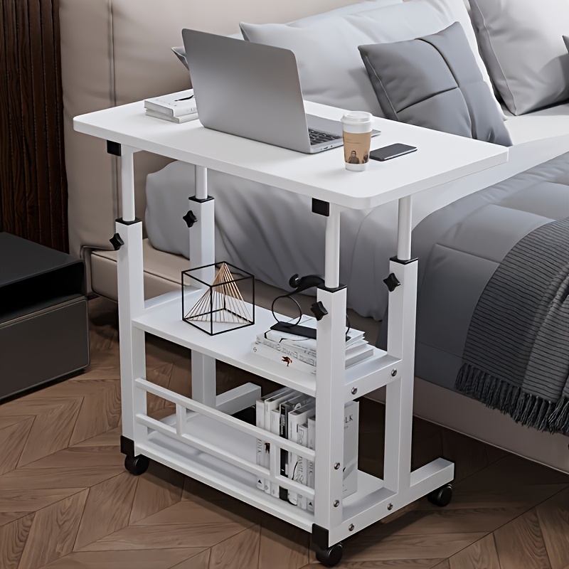 TEMU Portable Adjustable Computer Desk, Multifunctional Bedside Table, Simple Desk, Suitable For Bedrooms, Dormitories, And Home Learning. The