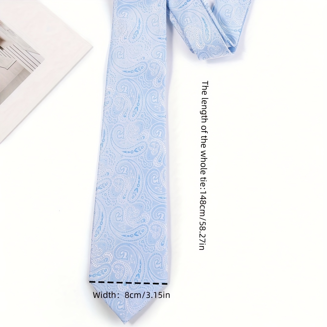 Men's Premium Light Blue Cashew Pattern Dress Casual Tie