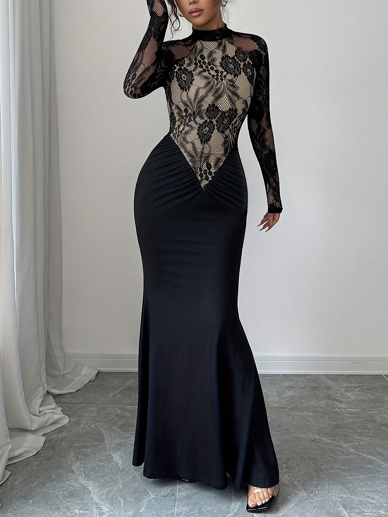silk dress long sleeve Teal Satin Kimono Sleeve Maxi Dress - All Dresses